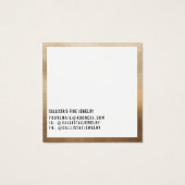 Carte d'affichage à bordure blanche or simple (Dos)