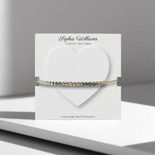 Carte d'affichage à bracelet minimaliste coeur 3D