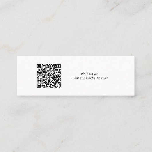 Carte d'affichage à capuchon à code QR chic Script (Dos)