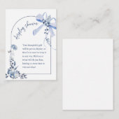 Carte d'affichage à chaussures florale bleu (Devant / Derrière)