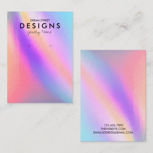 Carte d'affichage à la mode Faux Holographic (Devant / Derrière)