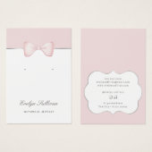 Carte d'affichage à oreille à arc rose Coquette (Devant & derrière)