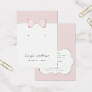 Carte d'affichage à oreille à arc rose Coquette