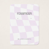 Carte d'affichage à oreille À damiers violet (Devant)