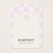 Carte d'affichage à oreille À damiers violet (Devant)