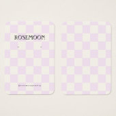 Carte d'affichage à oreille À damiers violet (Devant & derrière)