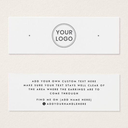 Carte d'affichage à oreille à logo personnalisé bl (Devant & derrière)