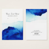 Carte d'affichage à oreille ・ Aquarelle Indigo Blu (Devant & derrière)