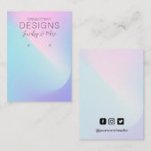 Carte d'affichage à oreille arc-en-ciel rose viole (Devant / Derrière)