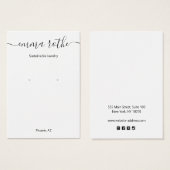 Carte d'affichage à oreille blanche de signature d (Devant & derrière)