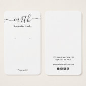 Carte d'affichage à oreille blanche de signature d (Devant & derrière)