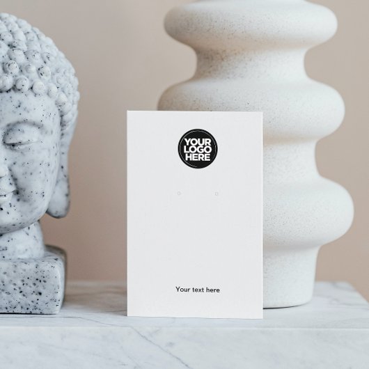 Carte d'affichage à oreille blanche du logo de l'e