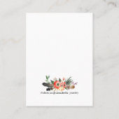 Carte d'affichage à oreille ・ Boho Feather Floral  (Dos)