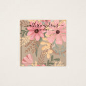 Carte d'affichage à oreille Cursive Kraft Rose Flo (Devant)