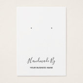 Carte d'affichage à oreille "Fabriquée à la main" (Devant)