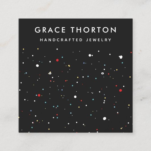 Carte d'affichage à oreille Festive Confetti Stud (Devant)