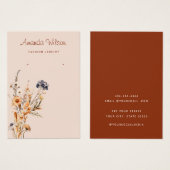 Carte d'affichage à oreille fleur sauvage boho mod (Devant & derrière)