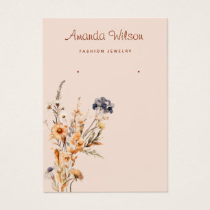Carte d'affichage à oreille fleur sauvage boho mod