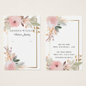 Carte d'affichage à oreille fleurie Boho moderne e (Devant & derrière)