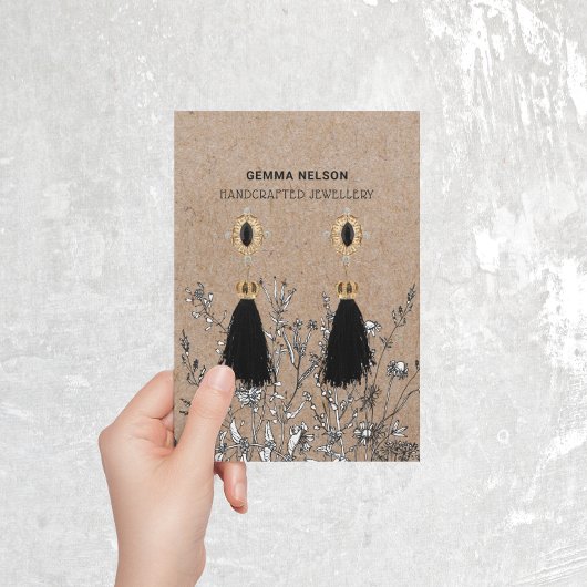 Carte d'affichage à oreille ・ Fleurs sauvages rust