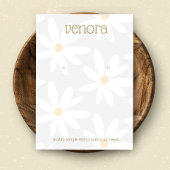 Carte d'affichage à oreille florale mignonne gris 