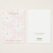 Carte d'affichage à oreille florale mignonne rose  (Devant & derrière)