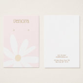 Carte d'affichage à oreille florale rose pâle (Devant & derrière)