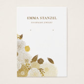 Carte d'affichage à oreille ・ Gold Sketched Floral (Devant)