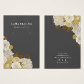Carte d'affichage à oreille ・ Gold Sketched Floral (Devant & derrière)
