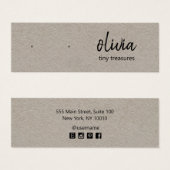 Carte d'affichage à oreille Kraft Script Stud (Devant & derrière)