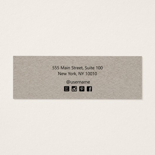 Carte d'affichage à oreille Kraft Script Stud (Dos)