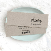 Carte d'affichage à oreille Kraft Script Stud