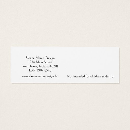 Carte d'affichage à oreille mini-poteau fleurie pe (Dos)