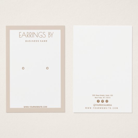 Carte d'affichage à oreille minimaliste (Devant & derrière)