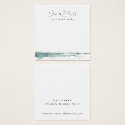 Carte d'affichage à oreille moderne Script Stud (Devant & derrière)