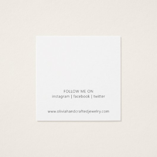 Carte d'affichage à oreille moderne Script Stud (Dos)