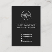 Carte d'affichage à oreille noire Calligraphie sim (Dos)