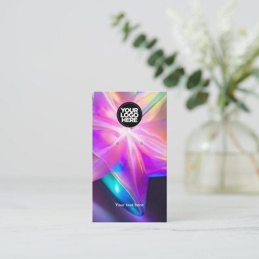 Carte d'affichage à oreille noire du logo holograp (Debout devant)