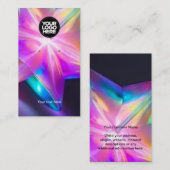 Carte d'affichage à oreille noire du logo holograp (Devant / Derrière)