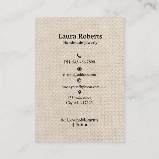 Carte d'affichage à oreille non blanche (Dos)