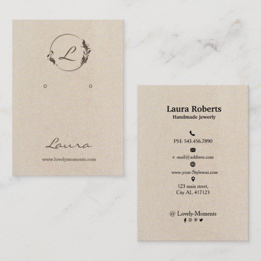 Carte d'affichage à oreille non blanche (Devant / Derrière)