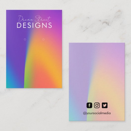 Carte d'affichage à oreille orange violet (Devant / Derrière)