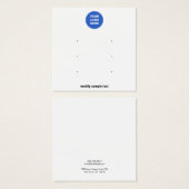 Carte d'affichage à oreille pour logo 3 en blanc (Devant & derrière)