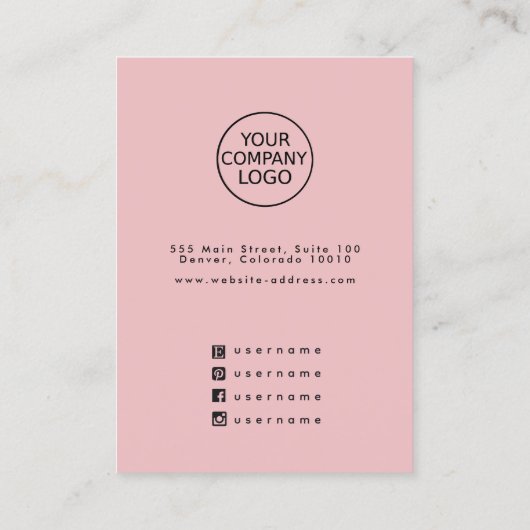 Carte d'affichage à oreille pour logo minimal mode (Dos)