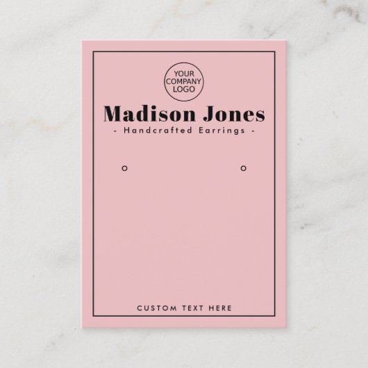 Carte d'affichage à oreille pour logo minimal mode (Devant)