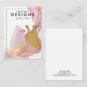 Carte d'affichage à oreille rose or tendance (Devant / Derrière)