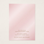 Carte d'affichage à oreille rose satiné souple (Dos)