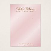 Carte d'affichage à oreille rose satiné souple (Devant)