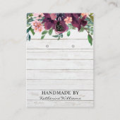 Carte d'affichage à oreille rustique | Aquarelle B (Devant)