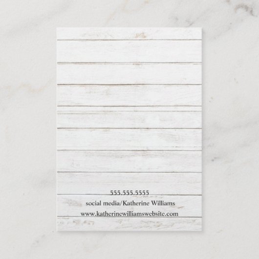 Carte d'affichage à oreille rustique | Aquarelle B (Dos)